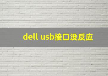 dell usb接口没反应